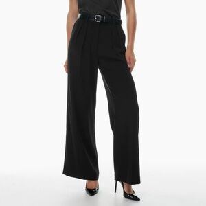 Aritzia Babaton Asawa pleated wide leg wool trouser pant black